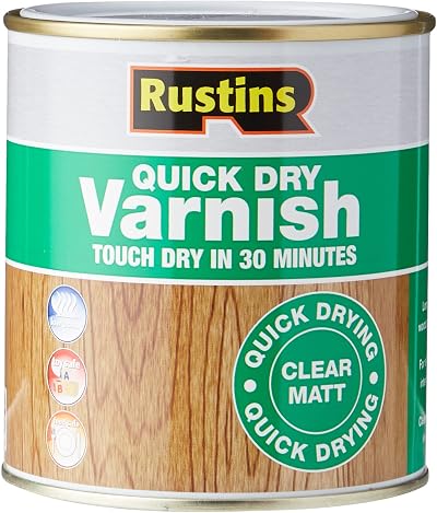 Rustins Quick Dry Varnish Clear Matt 500ml Water-Based Wood Finish