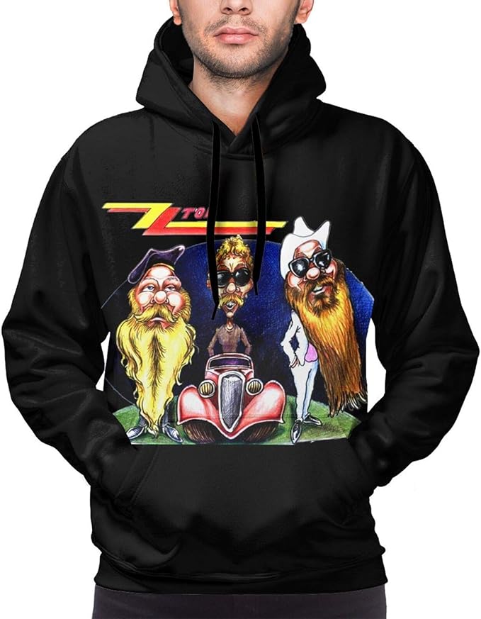 ZZ Top Rock Band Novelty Mens Pullover Long Sleeve Black at Amazon Men