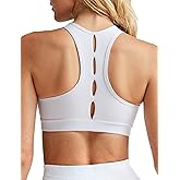 Yvette Yoga Sports Bras for Women Hollow Racerback Light Support Low Impact Paded Bra with Removable Pads