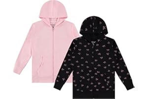 Pink Angel Little & Big Girls Zip Up Hoodie, Kids Full Zipper Hooded Fashion Sweatshirt