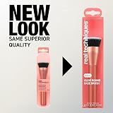 Real Techniques Glow Round Base Makeup Brush 259 Dense Flat Top Vegan Cruelty view 5
