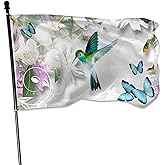 Spring Summer Hummingbird Flag 3x5 Ft Outdoor Hello Sunshine Flowers Bird Flag Polyester Double Sided for Outside House Indoor Welcome Yard Banner Decoration