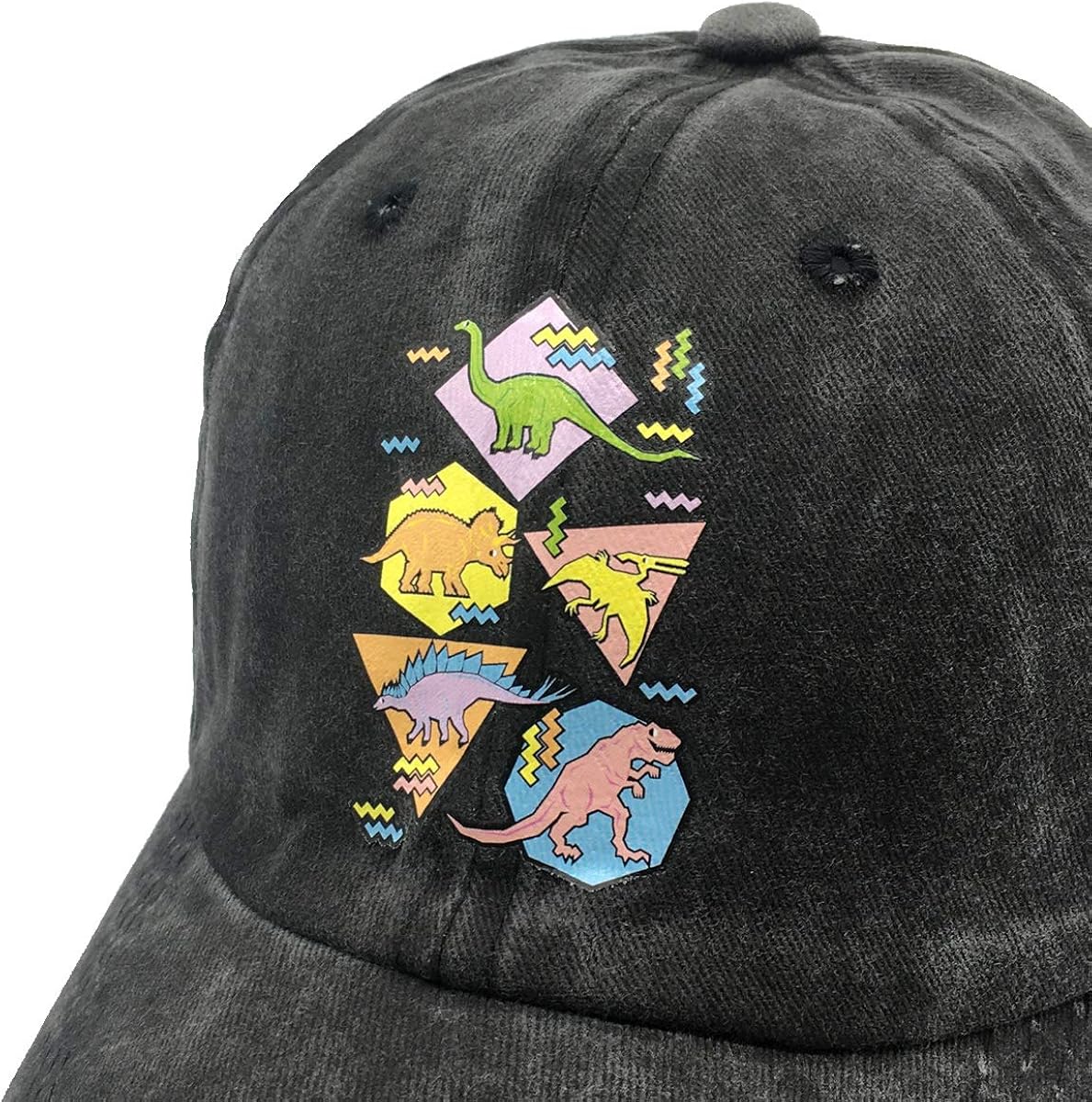 Waldeal Boy Printing Dinosaur Baseball Caps Cartoon Vintage Adjustable Toddler Dad Hats Black: Clothing
