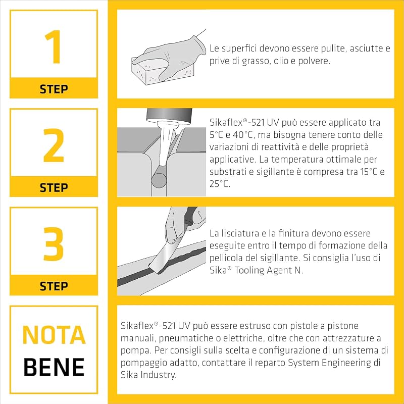 - Sigillante per auto e camper - Sikaflex 521 UV - Bianco - 300ml