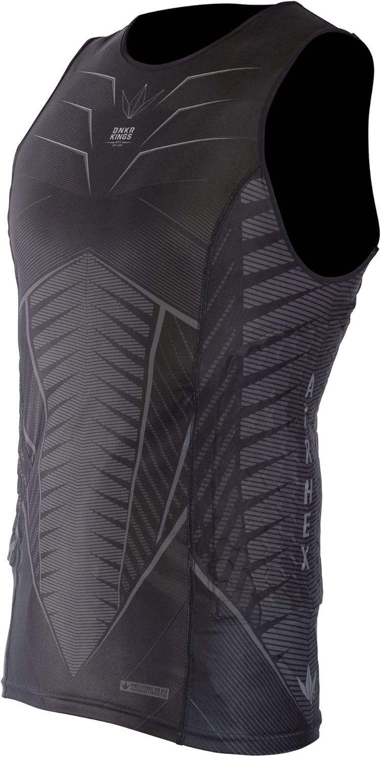Bunkerkings Fly Compression Lightweight Sleeveless Top/Chest Protector - Black : Clothing