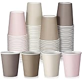 FillTouch 100 Pack Disposable Paper Cups 9 oz Gradient Color Beverage Cups for Wedding Baby Shower Birthday Party Supplies (Pink Brown)