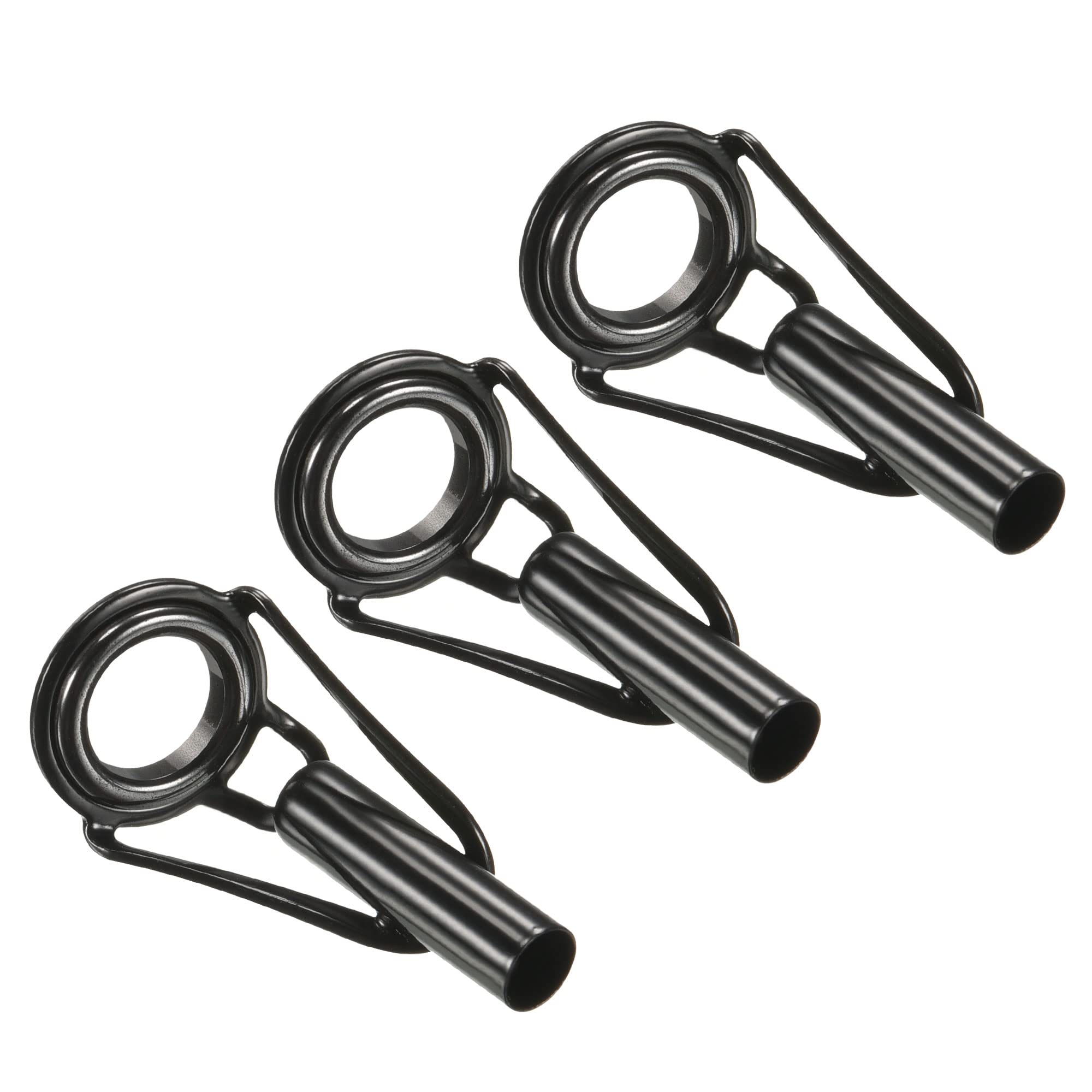 PATIKIL 4.0mm Tube Dia Fishing Rod Tips Repair Kit, 3pcs Stainless Steel Black Guide Ring for Saltwater Freshwater Fishing
