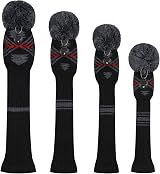 Scott Edward 4 Pack Golf Head Covers 460CC Abstract Black Pattern view 2