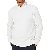 YTD Men's Crewneck Pullover Sweater Textured Long Sleeve Knitted Sweaters