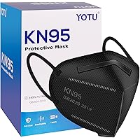 KN95 Face Masks 60 Pcs, Black & White, 5 Layers Cup Dust Mask, Individually Wrapped, Filter Efficiency ≥95%, Suitable…