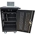 ALT Technology 30-Bay Mobile School Charging Cart Station for Chromebook, Tablet and Laptop Computer with Power Strip Included, Assembly Required 1001 Black