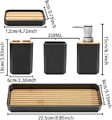 FEILANDUO 5 Pcs Bathroom Accessory Set Black Boho Modern Decor Dispenser view 7