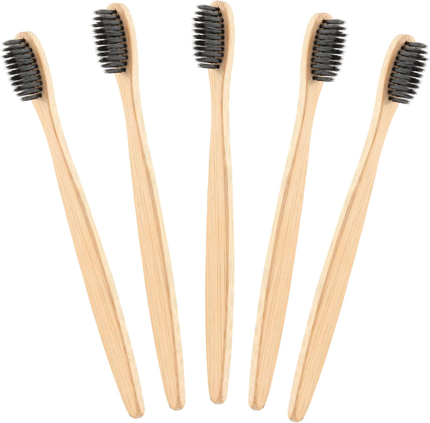 CAIZHAO Reusable Bamboo Toothbrush Natural Eco Friendly Soft-bristle Toothbrushes for Adults