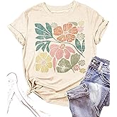Vintage Floral Shirts Women Boho Wildflowers T-Shirt Wildflower Graphic Tee Shirts Summer Nature Tshirts Tops