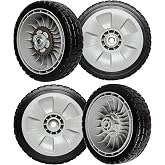 (4 Pack) Lawn Mower Wheels Kit Compatible with Honda HRR216 HRS216 HRT216 Walk Behind Lawn Mower - 2 Rear Wheels Replaces 42710-VE2-M02ZE + 2 Front Wheels Replace for 44710-VL0-L02ZB