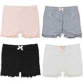 FreeNFond Girls Playground Bike Dance Shorts 4 Packs for Sports, Play Or Under Skirts