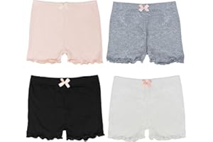 FreeNFond Girls Playground Bike Dance Shorts 4 Packs for Sports, Play Or Under Skirts