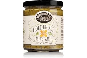 Brownwood Farms Flavored Mustard, Made in Small Batches, Sweet, Hot, Creamy and Delicious, From the Great Lakes Region (Golden Ale, 10 Ounce)