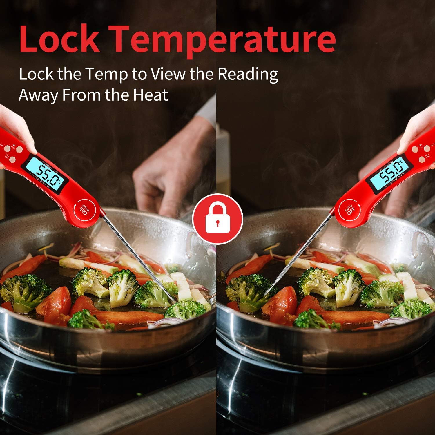 DOQAUS Meat Thermometer Probe, 3s Instant Read Food Thermometer-Backlit LCD, Foldable Probe, Auto On/Off, ±1℃ Accuracy - Image 5