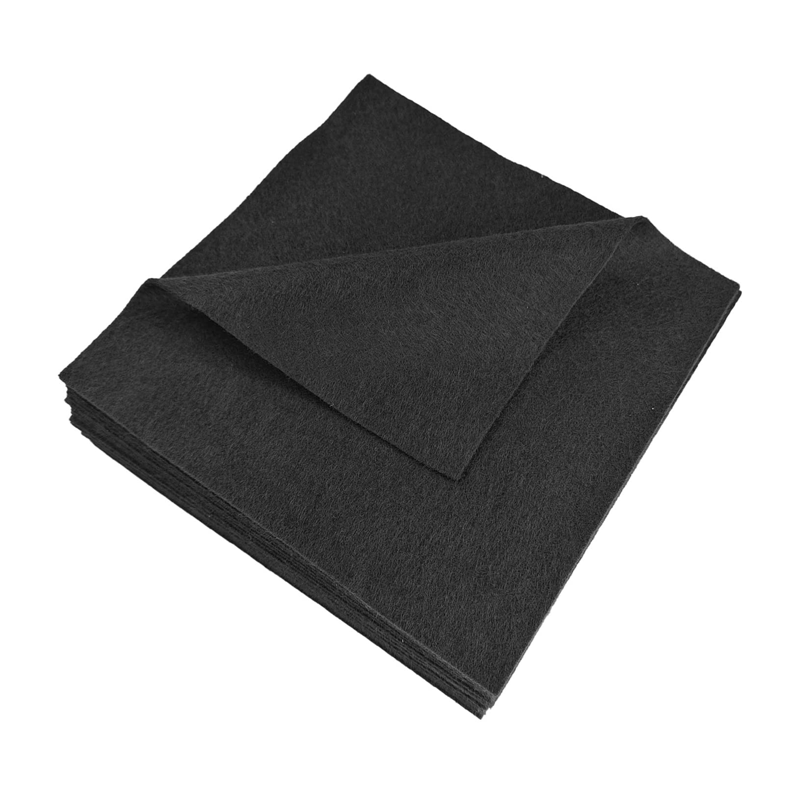 Jtnohx Soft Felt Fabric, Colour Felt Sheets for Crafts, 1.4mm Thick Flexible Craft Fabric for Handwork DIY Projects 15x15cm(Black)