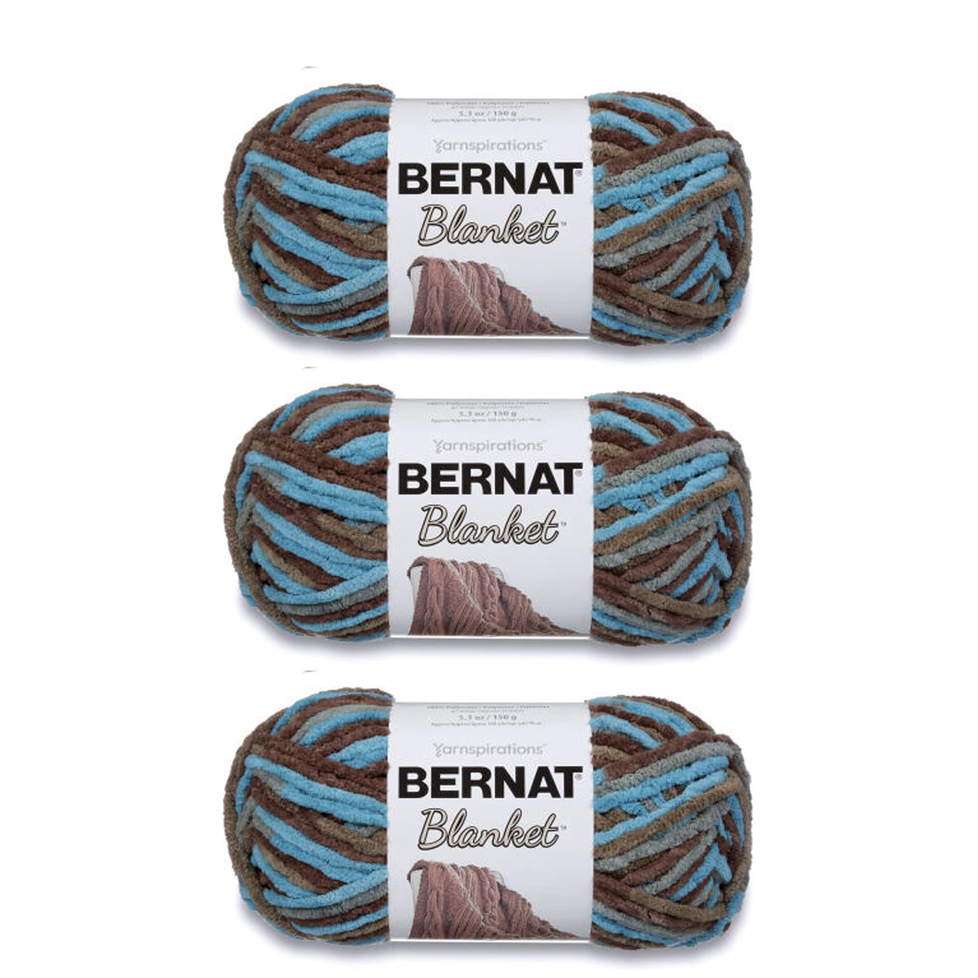 Bernat Blanket Coastal Cottage Yarn - 3 Pack of 150g/5.3oz - Polyester - 6 Super Bulky - 108 Yards - Knitting/Crochet