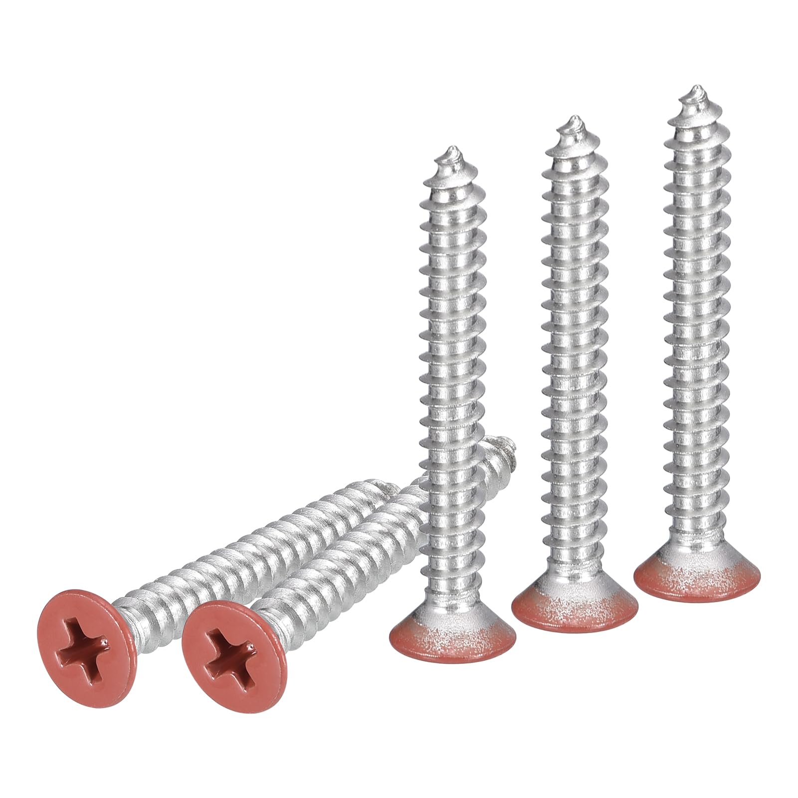 DTGN 100Pcs #10x2" Flat Head Wood Screws, 304 Stainless Steel Brown Phillips Self Tapping Screws - Good for Woodworking, Furniture - Black