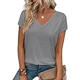 T Shirts Short Sleeve V Neck Tshirts Womens Summer Tops Casual Dressy Basic Tees Going Out Beach Clothes