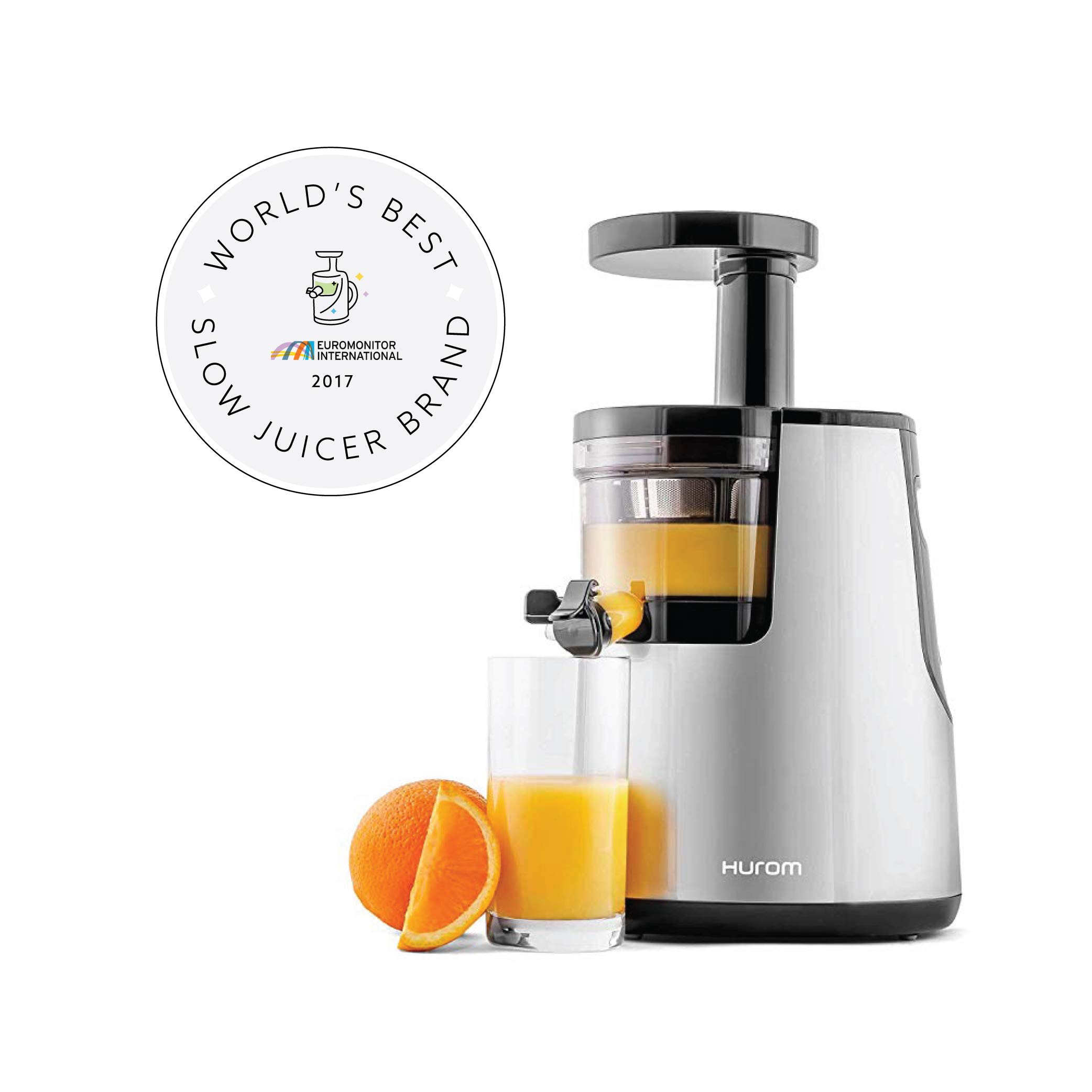 Hurom Elite Slow Juicer Model HH-SBB11 Noble Silver with Cookbook - Top