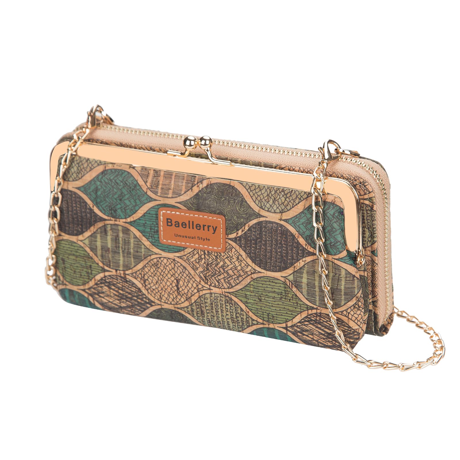 aolaso Cork Purse for Women Small Crossbody Phone Bag with Card Holders Zipper Coin Purse for Ladies