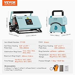 VEVOR 2 in 1 Tumbler and Hat Heat Press