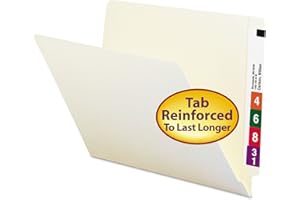 Smead End Tab File Folder, Shelf-Master Reinforced Straight-Cut Tab, Letter Size, Manila, 100 per Box (24109)