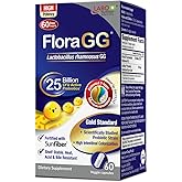 LABO Nutrition FloraGG Lactobacillus Rhamnosus LGG 25 Billion CFU Daily (LGG Probiotic with Sunfiber) 5-Layer Microencapsulated L. Rhamnosus Supplement | Digestion & Immune Support | 60 Capsules