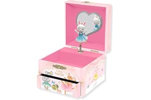 Giggle & Honey Musical Ballerina Jewelry Box for Girls - Kids Dancing Ballerina Music Box with Mirror, Ballerina Gifts for Little Girls, Jewelry Boxes, Childrens Birthday Gift, Ages 3-10