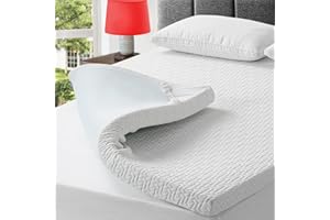BEDLUXURY 3 Inch King Size Gel Memory Foam Mattress Topper, Mattress Pad Cover for Pressure Relief, Bed Topper with Removable Rayon Made from Bamboo Cover，Soft & Breathable