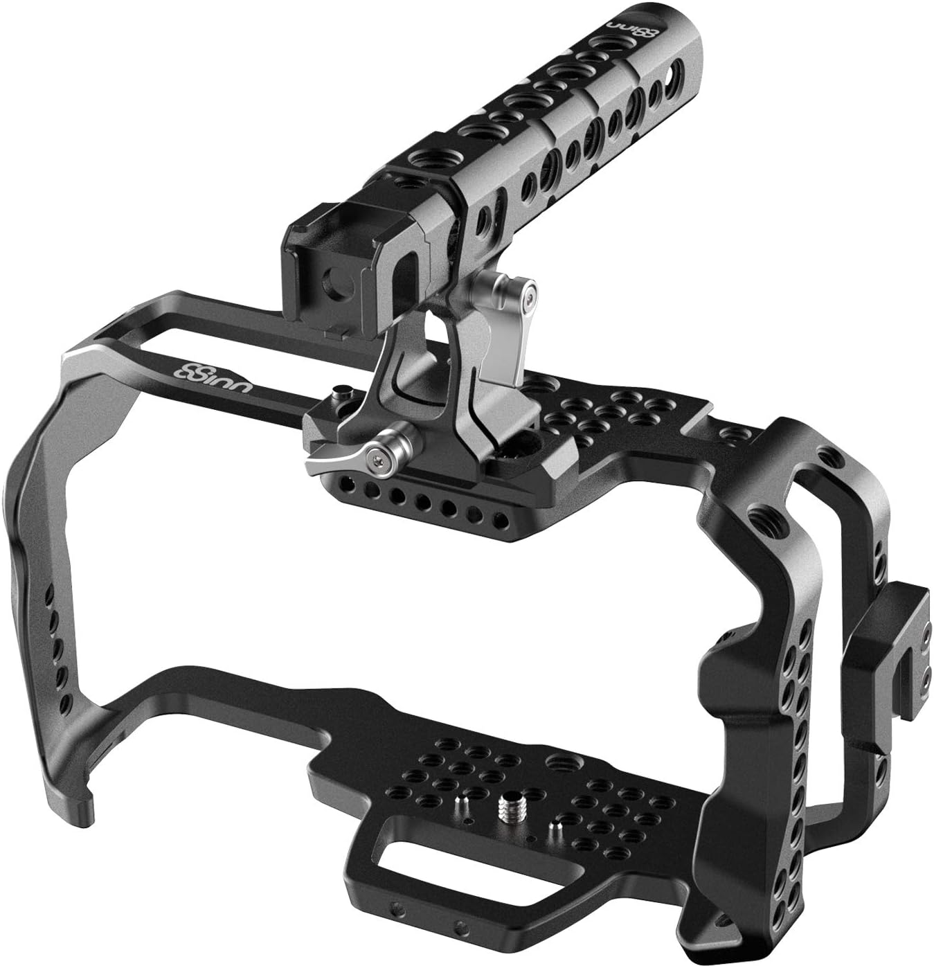 8Sinn Full Cage and Top Handle Pro for Blackmagic Design Pocket Cinema Camera 4K &amp; 6K with HDMI &amp; USB-C Cable Clamp