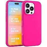 FELONY CASE for Apple iPhone 16 Pro - Liquid Silicone, Vibrant Neon Color with Anti-Scratch Microfiber Lining, Non-Slip Grip & 360° Shockproof Protection (Pink)