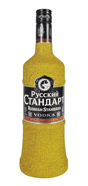 Russian Standard Vodka 70cl (40% Vol) Bling Bling Glitzerflasche in gold -[Enthält Sulfite]