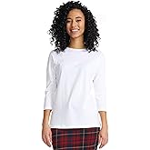 ESTEEZ 3/4 Sleeve Crew Neck Cotton T-Shirt for Women - Relaxed Fit - Base Layering Top