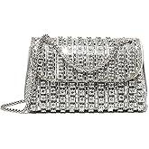 Sweetovo Rhinestones Clutch Purses for Women Chain Shoulder Bags Sparkly Evening Bags for Cocktail Prom Party Wedding