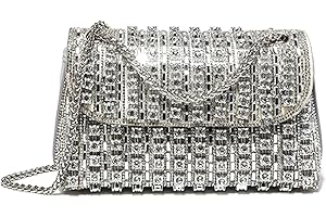 Sweetovo Rhinestones Clutch Purses for Women Chain Shoulder Bags Sparkly Evening Bags for Cocktail Prom Party Wedding