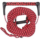 OBCURSCO 75FT Wakeboard Rope with EVA Handle, Water Ski Lines, Kneeboard | 4-Section Line with EVA Handle; low-stretch tow feel; for wakeboard, water ski and kneeboard; four sections adjust tow length