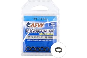 AFW American Fishing Wire Mighty Mini Stainless Steel Split Rings, 3 Times Stronger Than Brass, Superior Holding Power for Fisherman and Outdoorsman - 100pcs in Bright Stainless Steel and Gunmetal Black