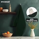 Encasa XO Kitchen Dish Towels Set Dark Green Waffle Weave Cotton 70x45cm 4pk view 5