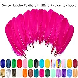 FeelfunFeather 120pcs Hot Pink Goose Feathers 6-8