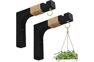 Micovay 2 Pack Plant Hanger Hooks for Indoor Hanging Plants, Farmhouse Wooden Hanging Basket Wall Hooks for Outdoor Flower Pots Lanterns Wind Chime Lights Garden Decoration