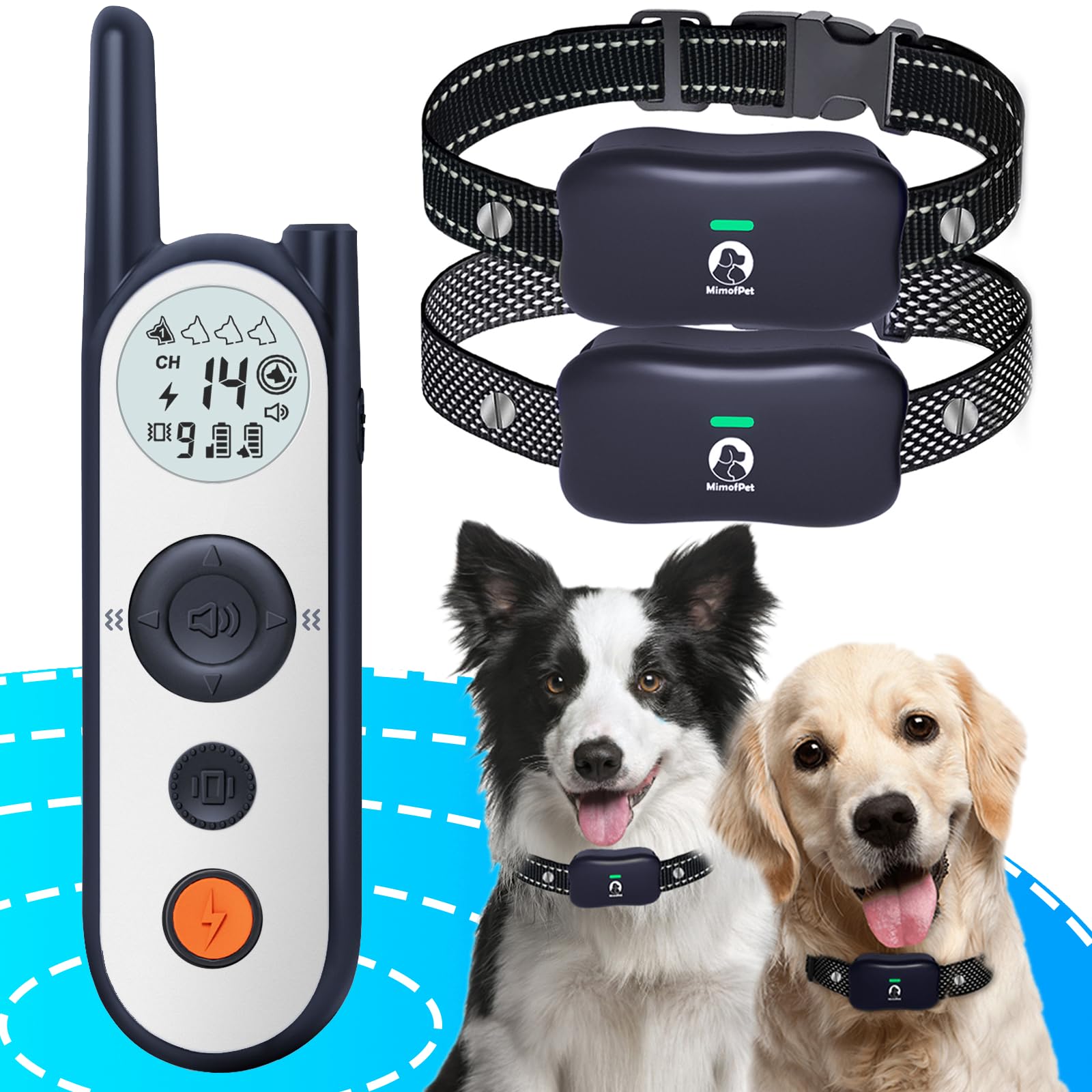 MIMOFPET Wireless Dog Fence for 2 Dogs - Covers up to 856-Acre
