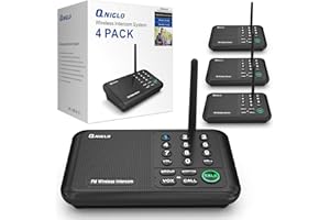 QNIGLO Intercoms Wireless for Home, Home Intercom System Wireless, 5280 Feet Long Range House Intercom System for Business, Two Way Wireless Intercoms for Office, Wireless Room Monitor LD666-4P