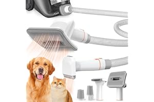 Afloia Dog Brush Vacuum Attachment, Cat Brush, Pet Brush 2 in 1 Innovative Pet Grooming kit 1-1.5'' Hoses Diameter Universal Adapter Compatible with Most Round Vacuum Cleaners like Bissell, Eureka etc