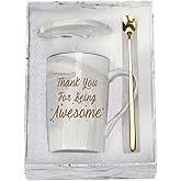 WENSSY Thank You Mug - Awesome Gifts for Friends, Coworkers & Employees - 14 Oz Grey