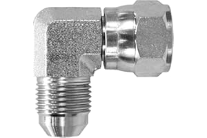 COMBLU 6500-08-08 Hydraulic Fitting 1/2" Male JIC X 1/2" Female JIC Swivel 90 Degree Carbon Steel_AB